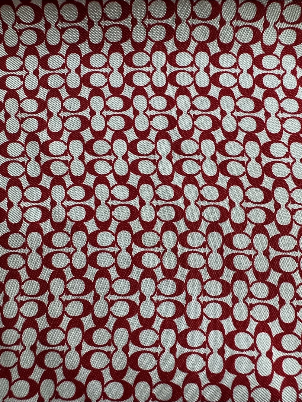 Coach Red and White Signature Pattern Scarf